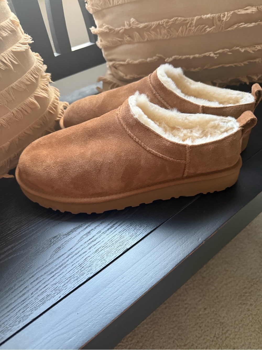 UGG Chestnut Slip-On Suede Shearling-Lined Booties new no box size 11